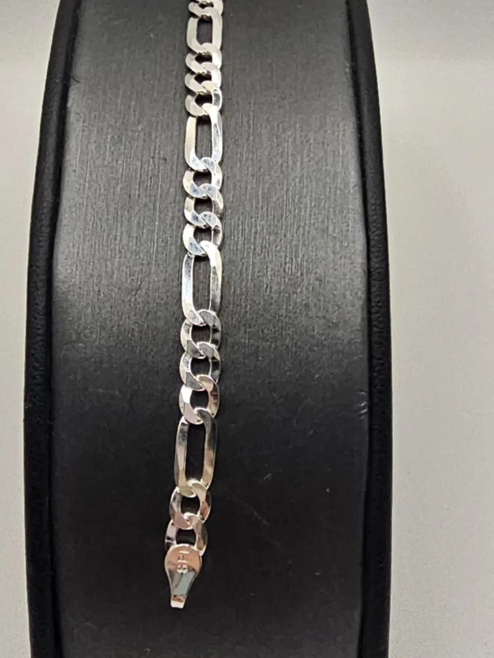 Sterling Silver 925 High Polish Figaro Bracelet 5mm 8 inches